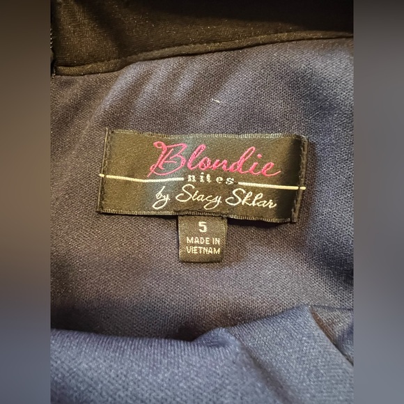 Vintage Whimsigoth Navy Floral Gown Style Skirt Only - Picture 8 of 9